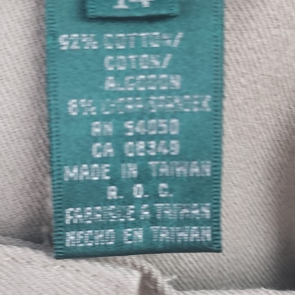 Lauren Ralph Lauren Trousers Women 14 Tan Tapered Leg High Rise Cotton Spandex - Picture 6 of 6